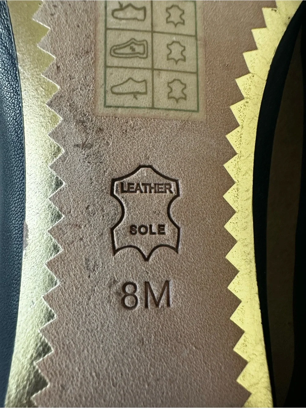 Tory Burch Chelsea Ballet Flats Black Leather Patent Cap Toe Gold Logo Size 8M